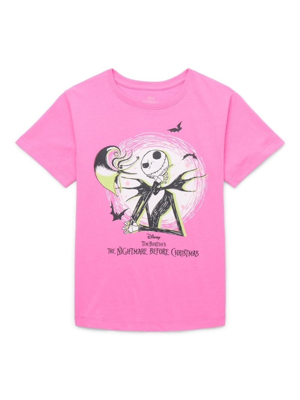 The Nightmare Before Christmas Girls Halloween Short Sleeve Graphic T-Shirt